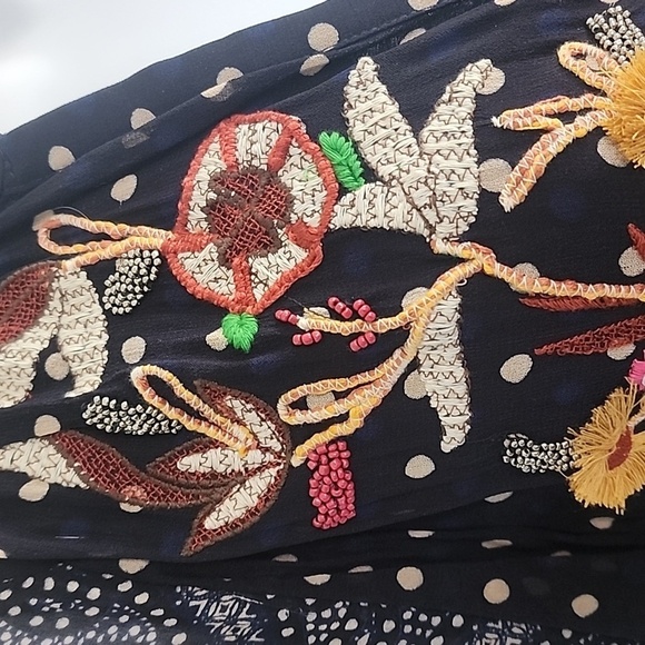 Anthropologie Maeve Cassidy Embroidered Beaded Midi Dress Size 2 - Picture 9 of 16